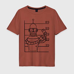 Футболка оверсайз мужская Bender Wanted, цвет: кирпичный