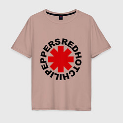 Футболка оверсайз мужская Red Hot Chili Peppers, цвет: пыльно-розовый