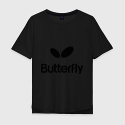 Футболка оверсайз мужская Butterfly Logo, цвет: черный