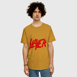 Футболка оверсайз мужская Slayer, цвет: горчичный — фото 2