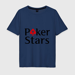 Футболка оверсайз мужская Poker Stars, цвет: тёмно-синий