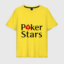 Футболка оверсайз мужская Poker Stars, цвет: желтый