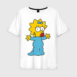 Футболка оверсайз мужская Maggie Simpson, цвет: белый