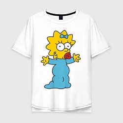 Футболка оверсайз мужская Maggie Simpson, цвет: белый