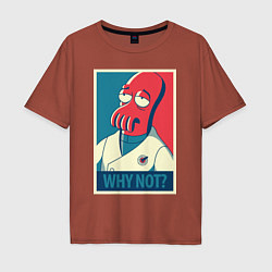 Футболка оверсайз мужская Zoidberg: Why not?, цвет: кирпичный