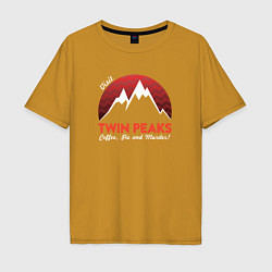 Футболка оверсайз мужская Twin Peaks: Pie & Murder, цвет: горчичный