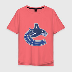 Футболка оверсайз мужская Vancouver Canucks, цвет: коралловый