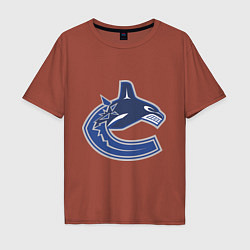 Футболка оверсайз мужская Vancouver Canucks, цвет: кирпичный