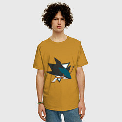 Футболка оверсайз мужская San Jose Sharks, цвет: горчичный — фото 2
