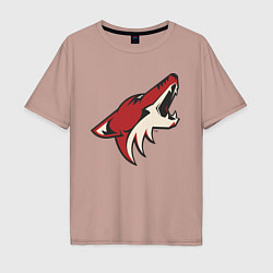 Футболка оверсайз мужская Phoenix Coyotes, цвет: пыльно-розовый
