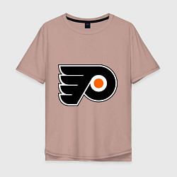 Футболка оверсайз мужская Philadelphia Flyers, цвет: пыльно-розовый