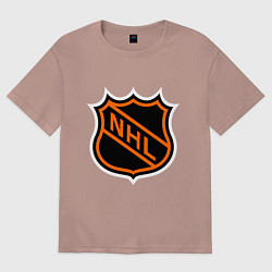 Футболка оверсайз мужская NHL, цвет: пыльно-розовый