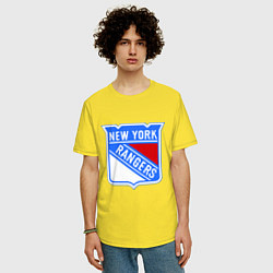 Футболка оверсайз мужская New York Rangers, цвет: желтый — фото 2