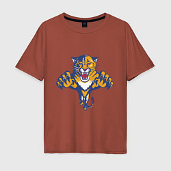 Футболка оверсайз мужская Florida Panthers, цвет: кирпичный