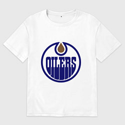 Футболка оверсайз мужская Edmonton Oilers, цвет: белый
