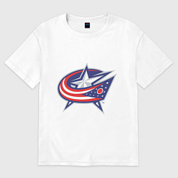 Футболка оверсайз мужская Columbus Blue Jackets, цвет: белый