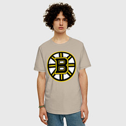 Футболка оверсайз мужская Boston Bruins, цвет: миндальный — фото 2