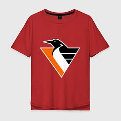 Футболка оверсайз мужская Pittsburgh Penguins, цвет: красный