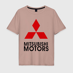 Футболка оверсайз мужская Mitsubishi, цвет: пыльно-розовый