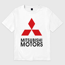 Футболка оверсайз мужская Mitsubishi, цвет: белый