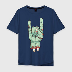 Футболка оверсайз мужская Zombie Rock Hand, цвет: тёмно-синий