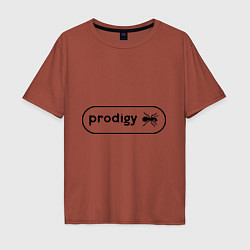 Футболка оверсайз мужская Prodigy лого с муравьем, цвет: кирпичный