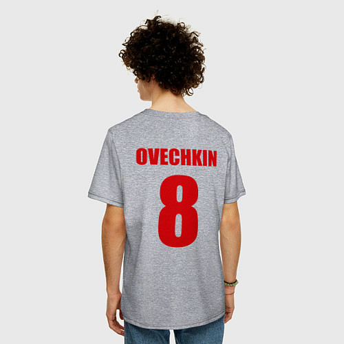 Мужская футболка оверсайз Washington Capitals: Ovechkin 8 / Меланж – фото 4