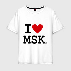 Футболка оверсайз мужская I love MSK, цвет: белый