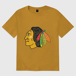 Футболка оверсайз мужская Chicago Blackhawks, цвет: горчичный