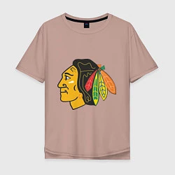 Футболка оверсайз мужская Chicago Blackhawks, цвет: пыльно-розовый