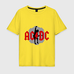 Футболка оверсайз мужская AC/DC: Angus Young, цвет: желтый
