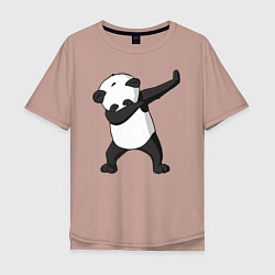 Футболка оверсайз мужская Panda dab, цвет: пыльно-розовый