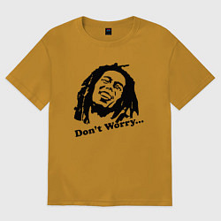 Футболка оверсайз мужская Bob Marley: Don't worry, цвет: горчичный