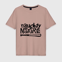 Футболка оверсайз мужская Naughty by nature, цвет: пыльно-розовый