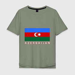 Футболка оверсайз мужская Азербайджан, цвет: авокадо