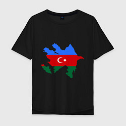 Футболка оверсайз мужская Azerbaijan map, цвет: черный