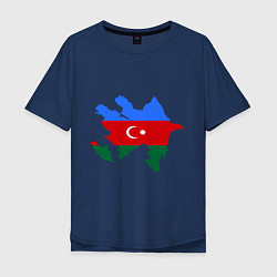 Футболка оверсайз мужская Azerbaijan map, цвет: тёмно-синий