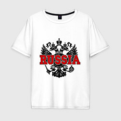 Футболка оверсайз мужская Russia Coat, цвет: белый