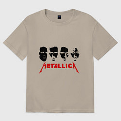 Футболка оверсайз мужская Metallica (Лица), цвет: миндальный