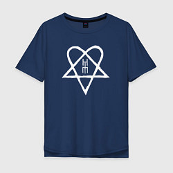 Мужская футболка оверсайз HIM: Heartagram