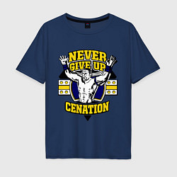 Футболка оверсайз мужская Never Give Up: Cenation, цвет: тёмно-синий