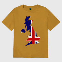 Футболка оверсайз мужская Великобритания (Great Britain), цвет: горчичный
