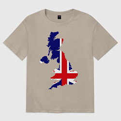 Футболка оверсайз мужская Великобритания (Great Britain), цвет: миндальный