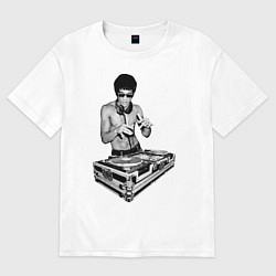Футболка оверсайз мужская Брюс Ли Dj, цвет: белый
