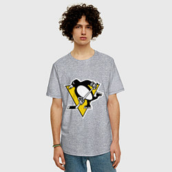 Футболка оверсайз мужская Pittsburgh Penguins, цвет: меланж — фото 2