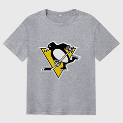 Футболка оверсайз мужская Pittsburgh Penguins, цвет: меланж