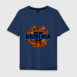 Футболка оверсайз мужская Армения, цвет: тёмно-синий