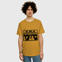 Футболка оверсайз мужская NWA, цвет: горчичный — фото 2