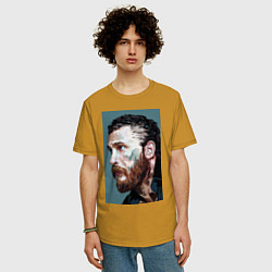 Футболка оверсайз мужская Том Харди Ван Гога, цвет: горчичный — фото 2