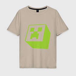 Футболка оверсайз мужская Green Creeper, цвет: миндальный